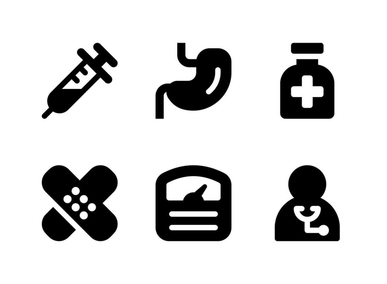 conjunto simple de iconos sólidos vectoriales relacionados con la medicina vector