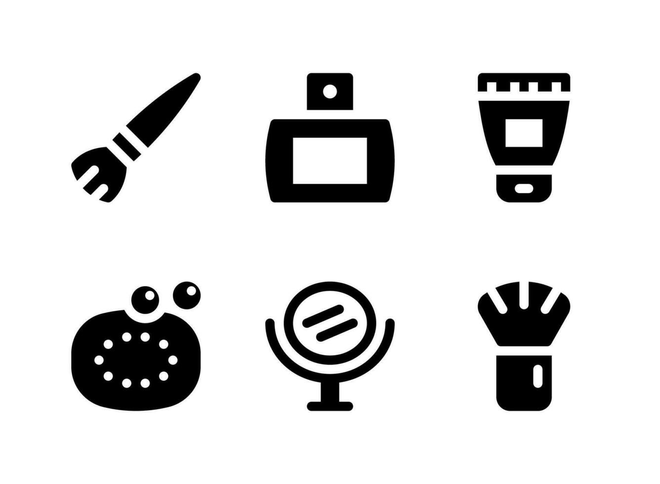 Simple Set of Beauty Related Vector Solid Icons