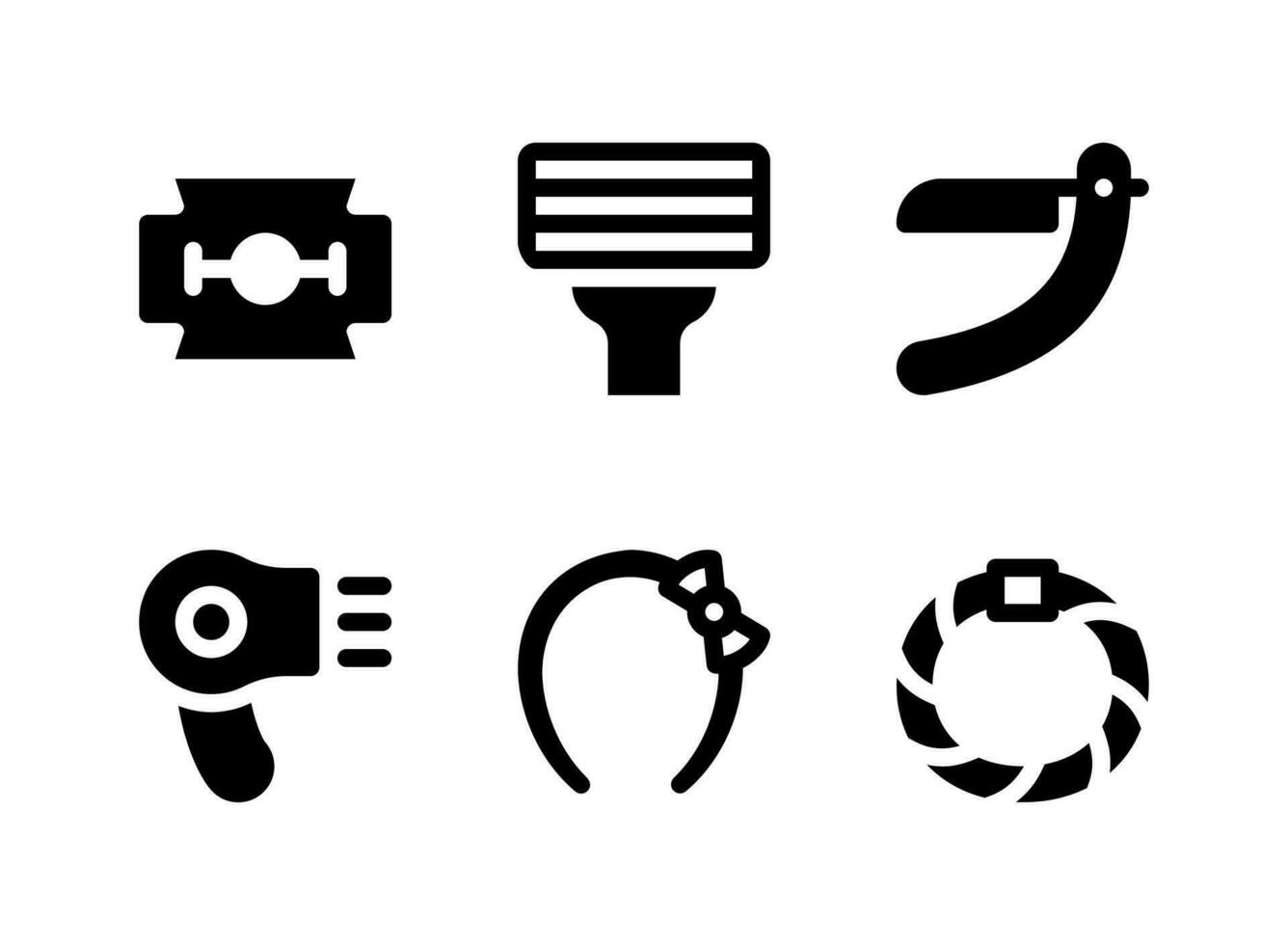 Simple Set of Beauty Related Vector Solid Icons