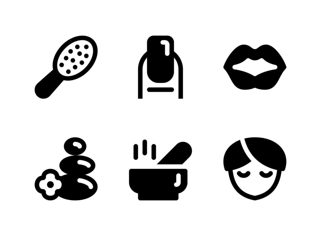 Simple Set of Beauty Related Vector Solid Icons