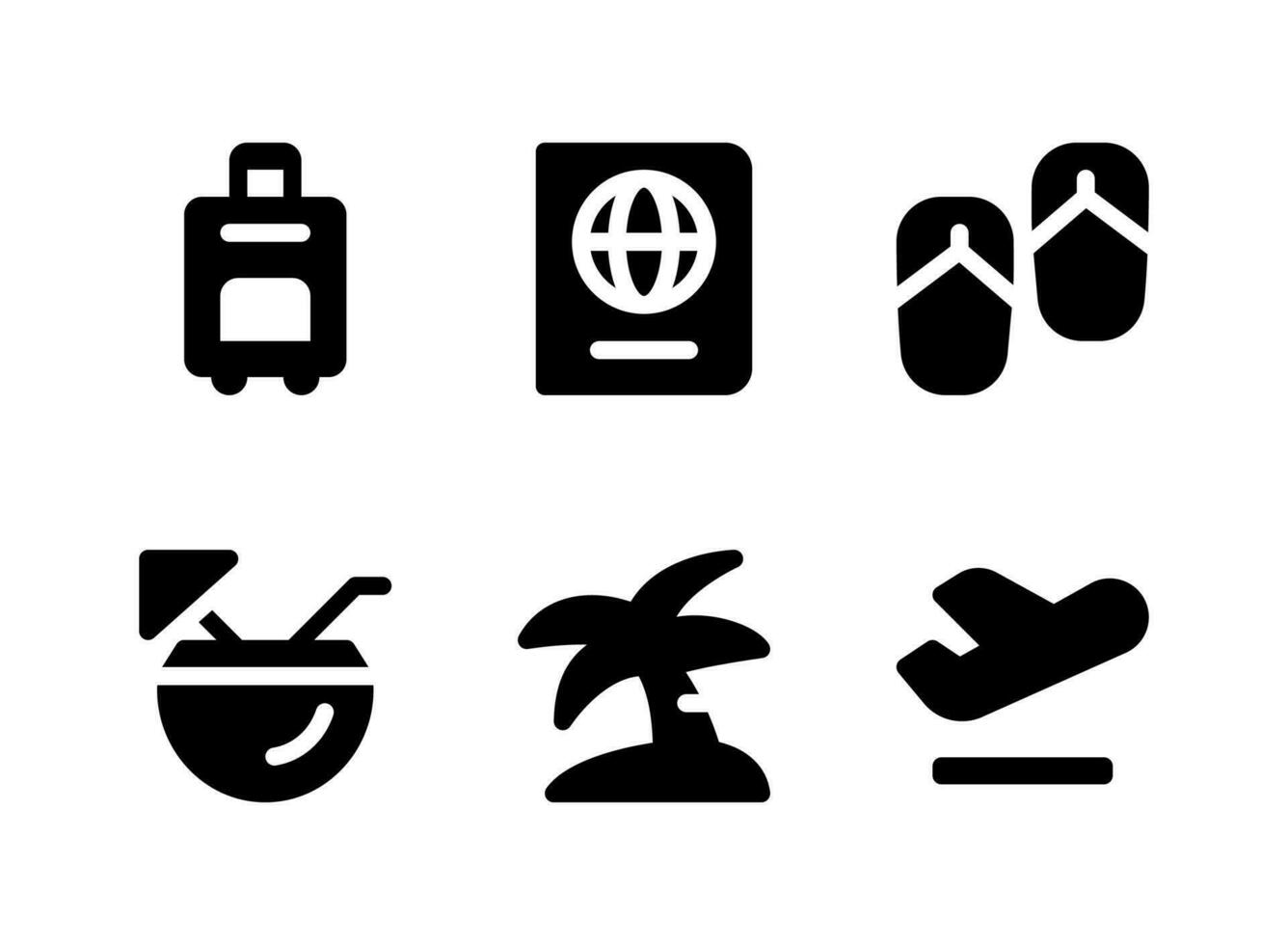 Simple Set of Travel Related Vector Solid Icons