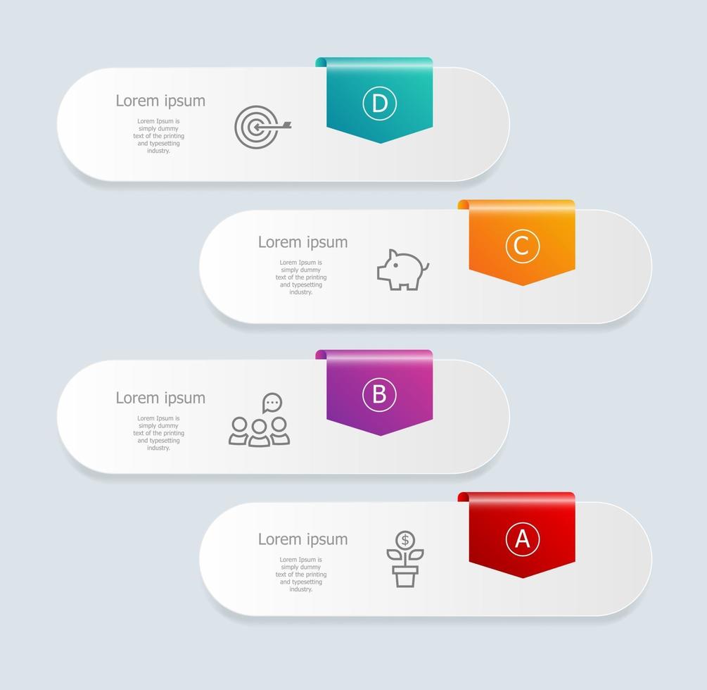 Infografía de banner vertical abstracto con iconos de negocios vector