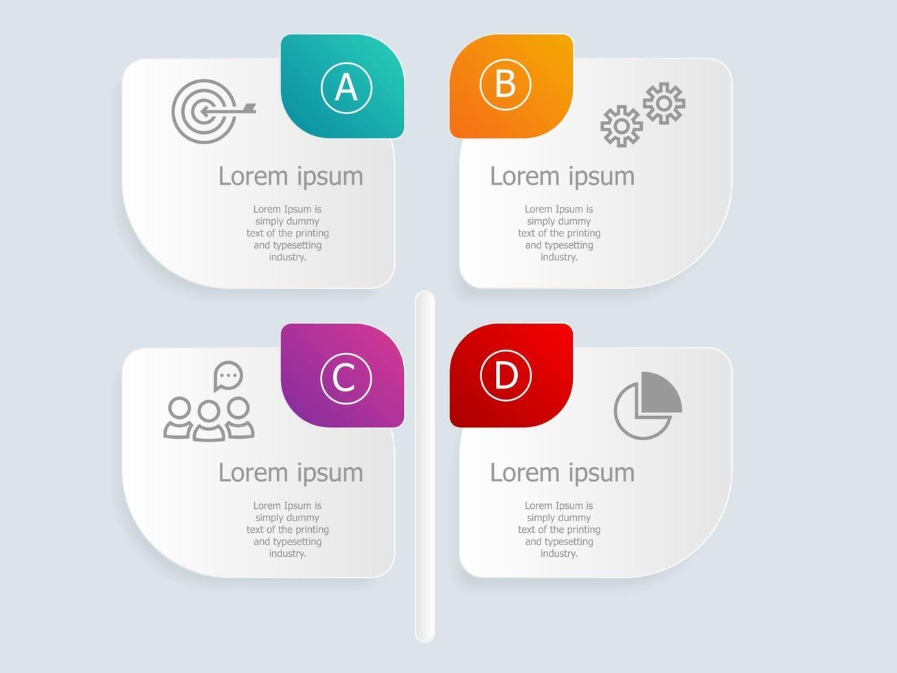 Infografía de hojas verticales abstractas con iconos de negocios vector