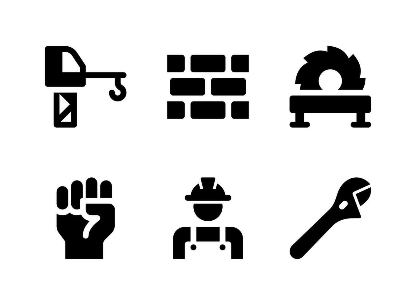 Simple Set of Construction Related Vector Solid Icons