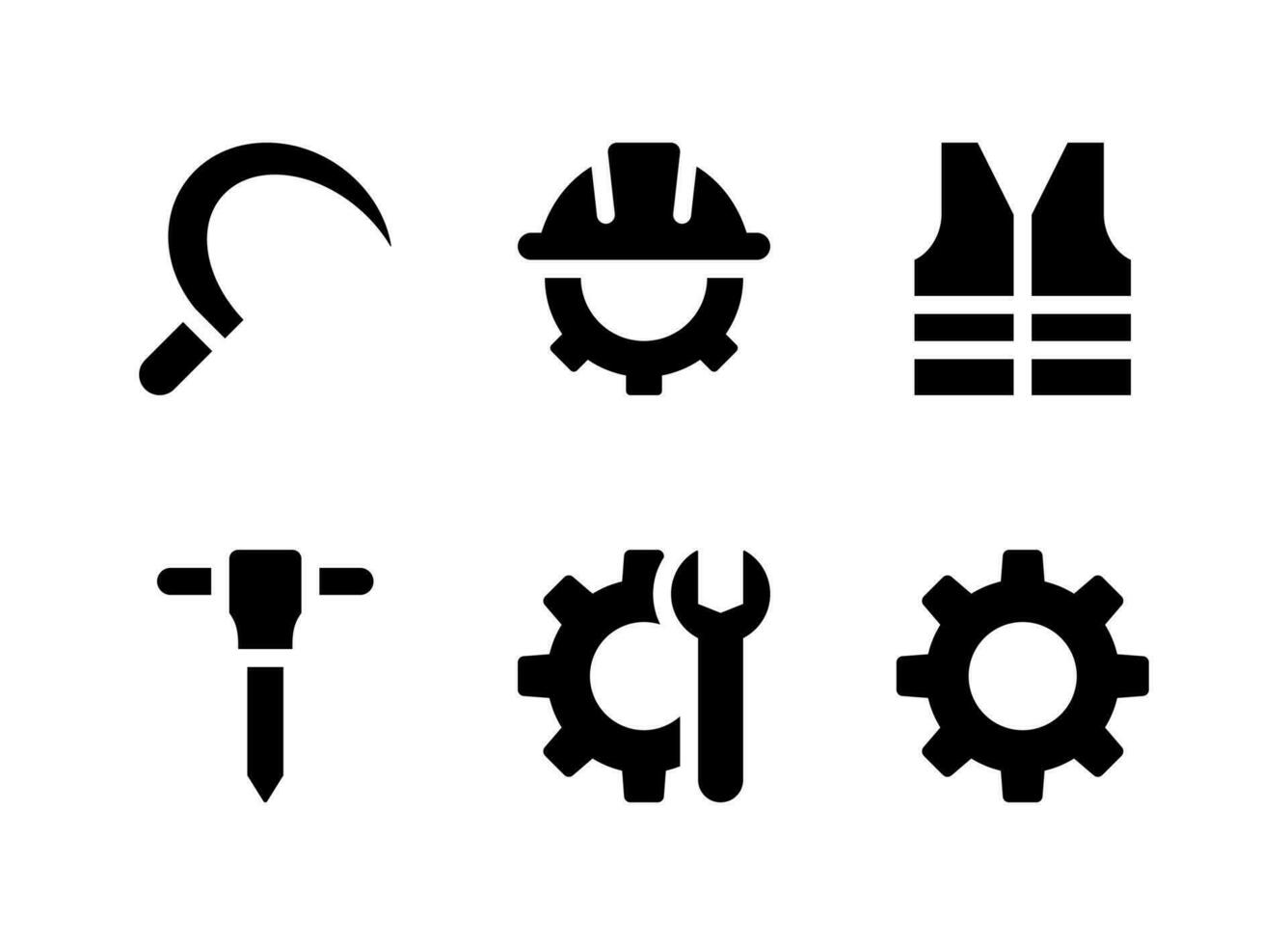 Simple Set of Construction Related Vector Solid Icons