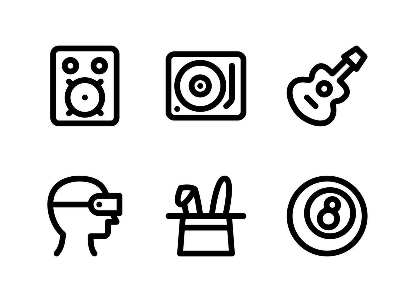 simple conjunto de iconos de líneas vectoriales relacionadas con el entretenimiento vector