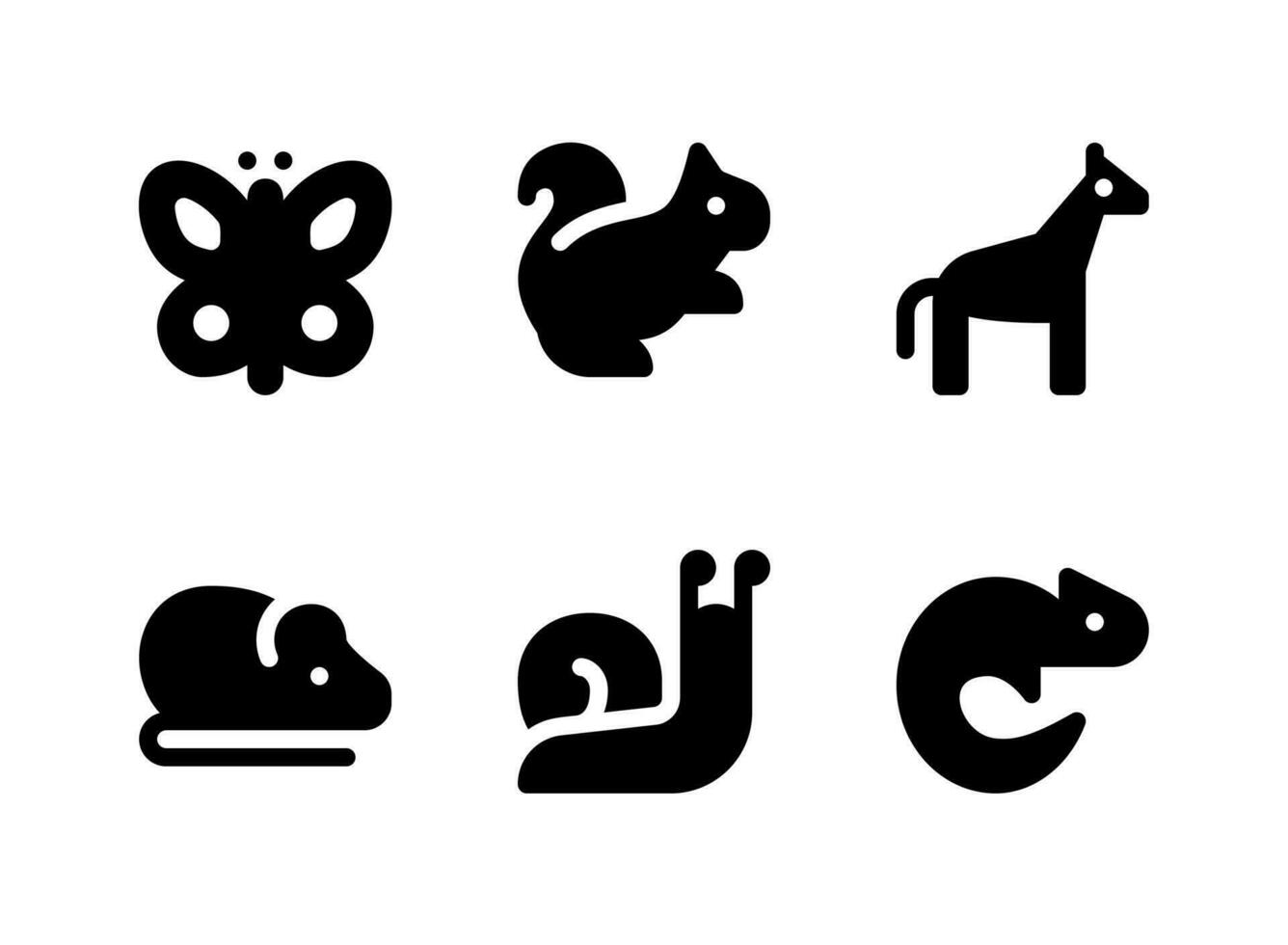 Simple Set of Animal Related Vector Solid Icons