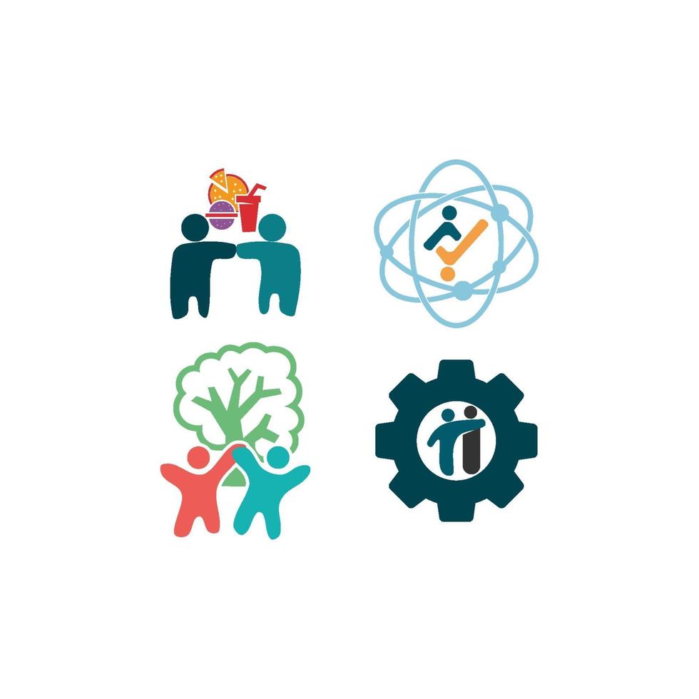 Commitment Teamwork Together Business Illustration Logo Set vector