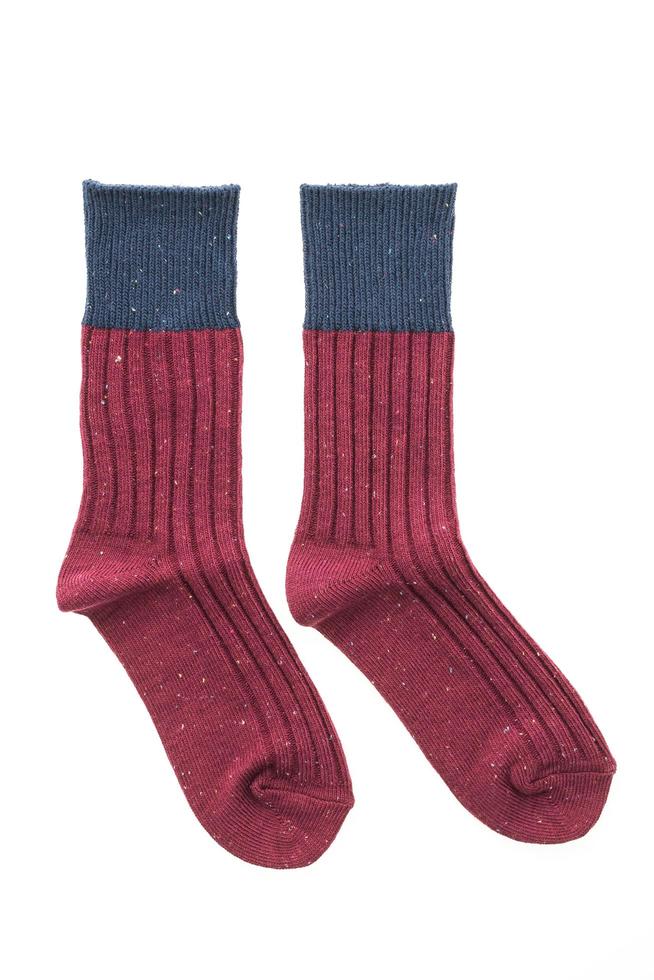 Pair of socks isolated on white background photo