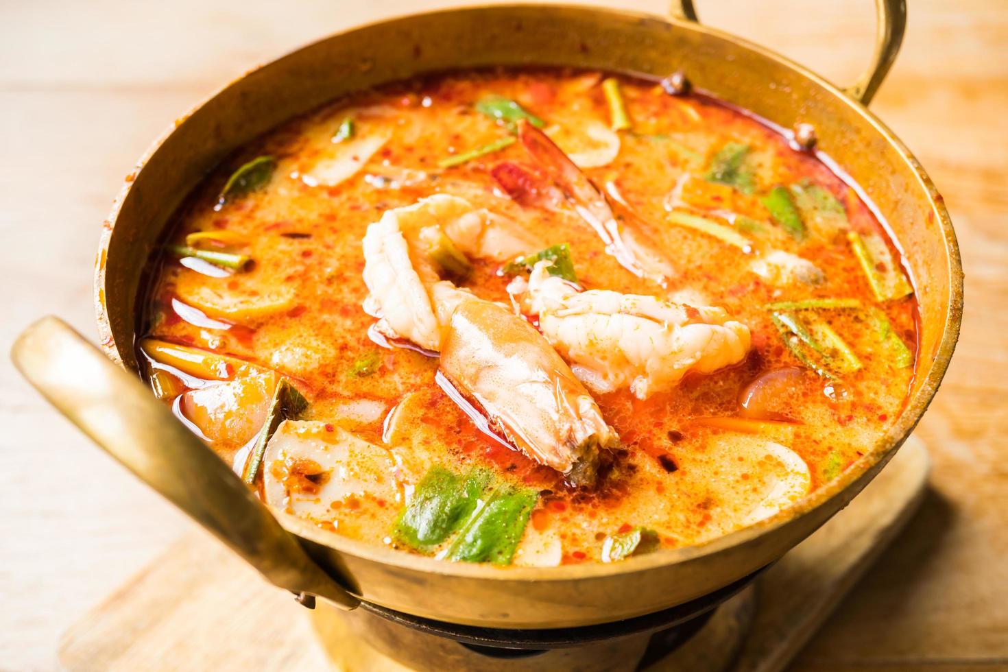 Spicy prawn soup photo