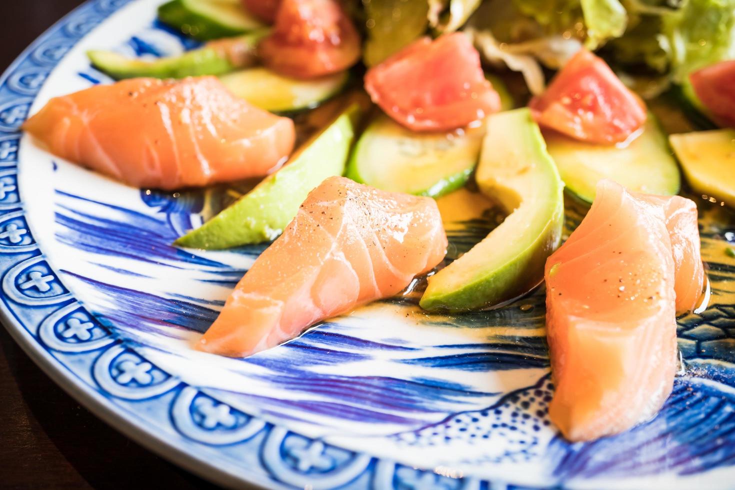 Salmon avocado salad photo