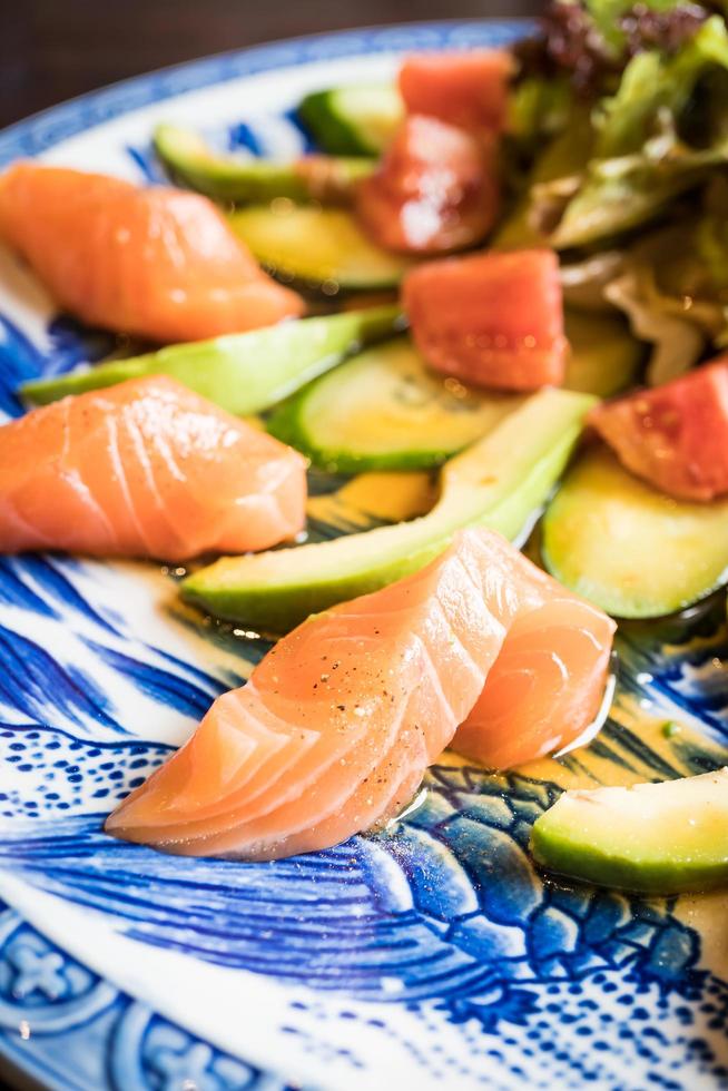 Salmon avocado salad photo