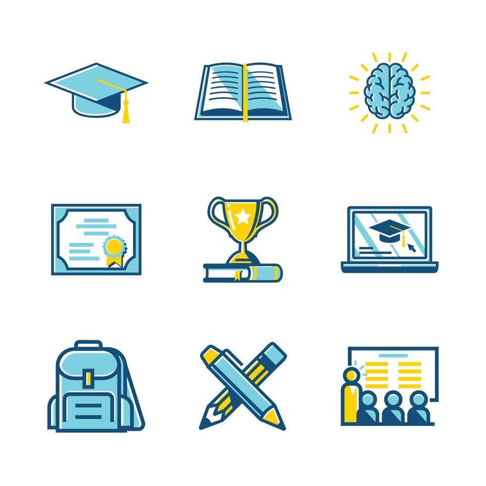 Graduation Icons Collection vector