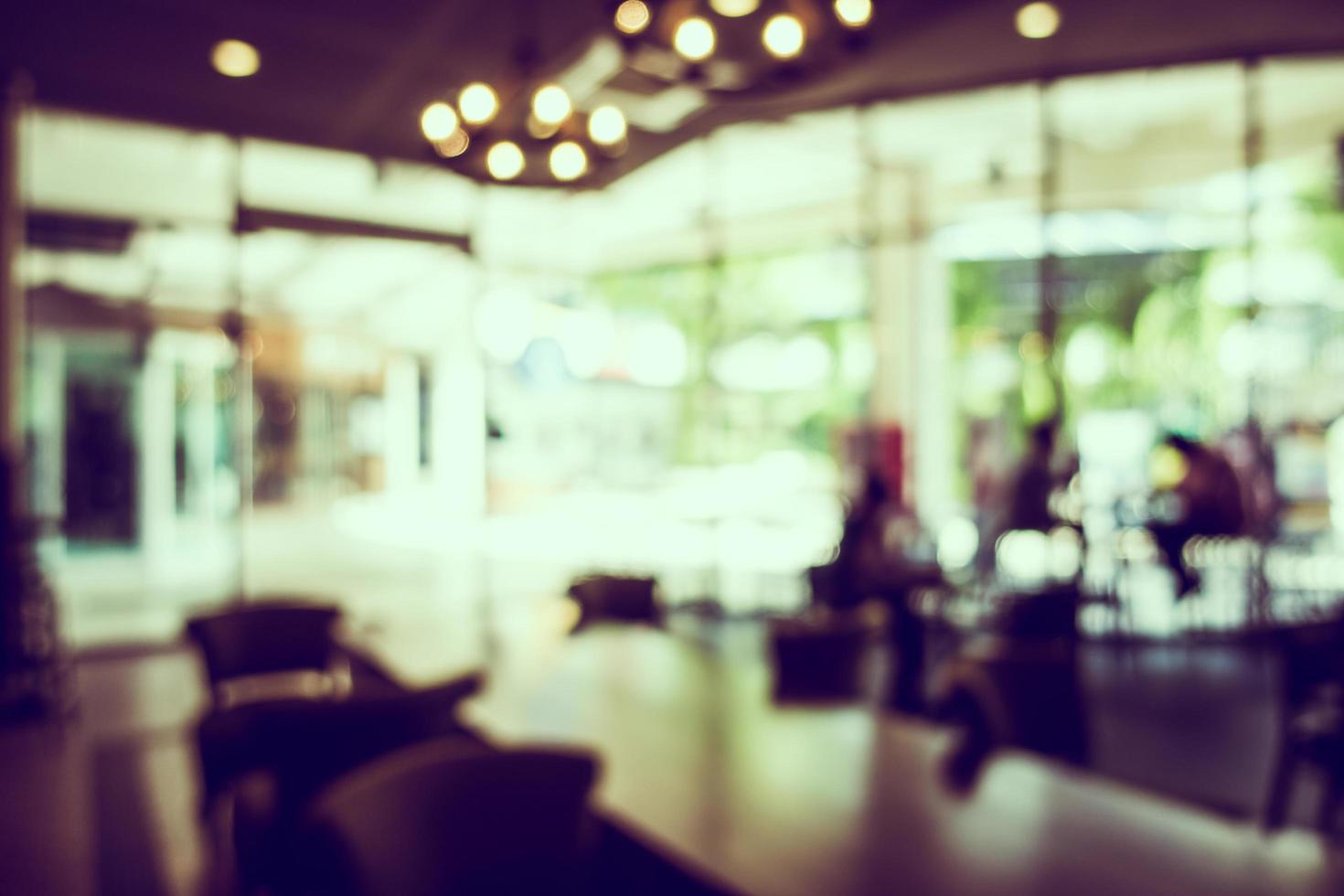 Abstract defocused coffee shop interior for background photo