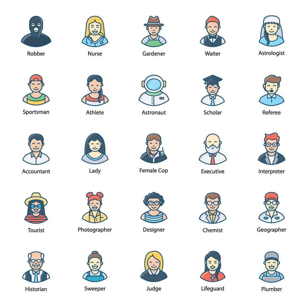 Professional and Business Avatars vector