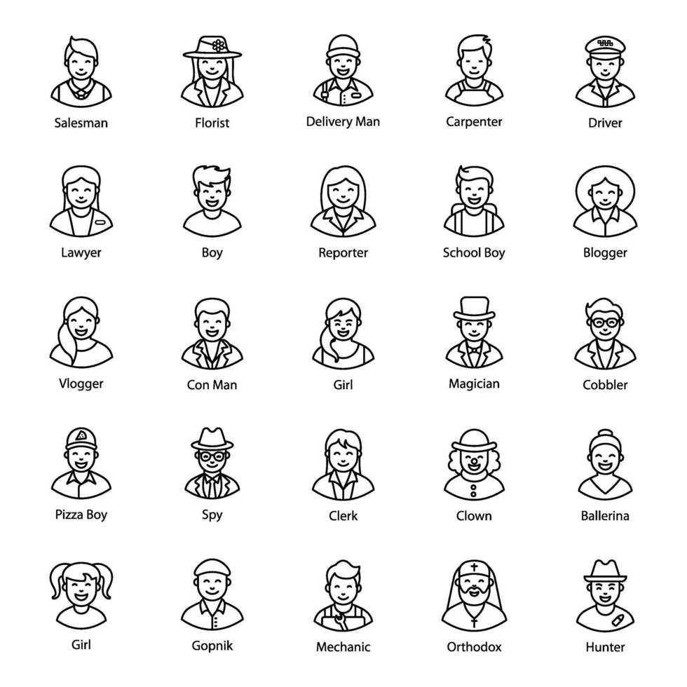 Professional and Working Avatars vector