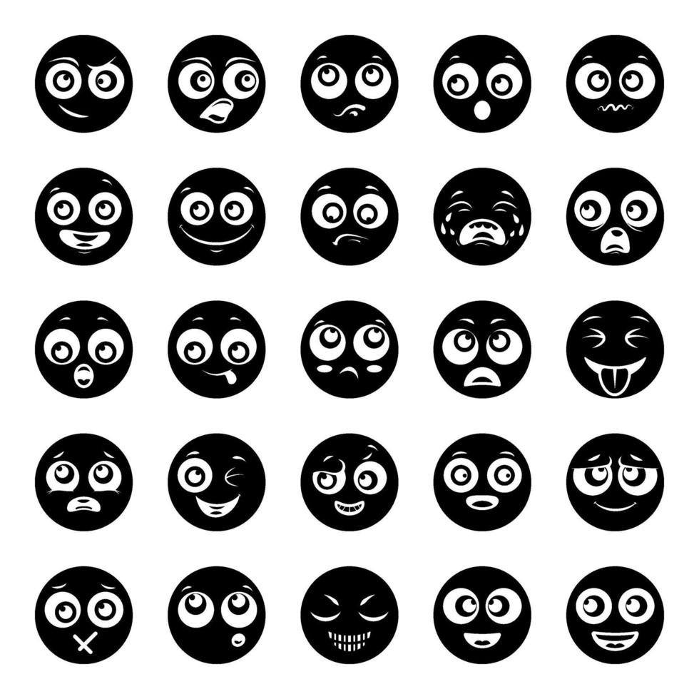 Cute Emotion Faces vector