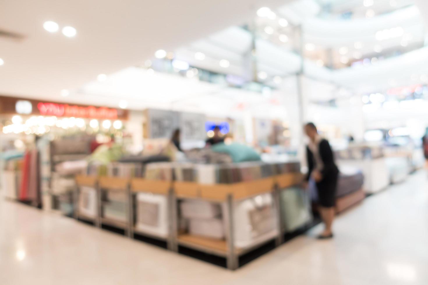 Abstract defocused shopping mall interior for background photo