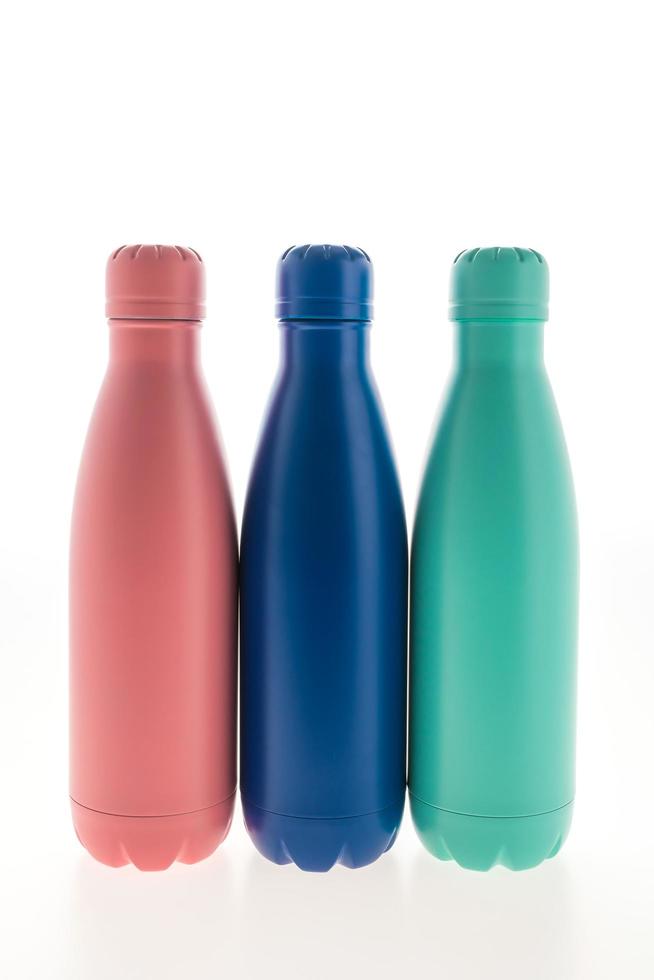 Stainless vacuum flask and bottle photo