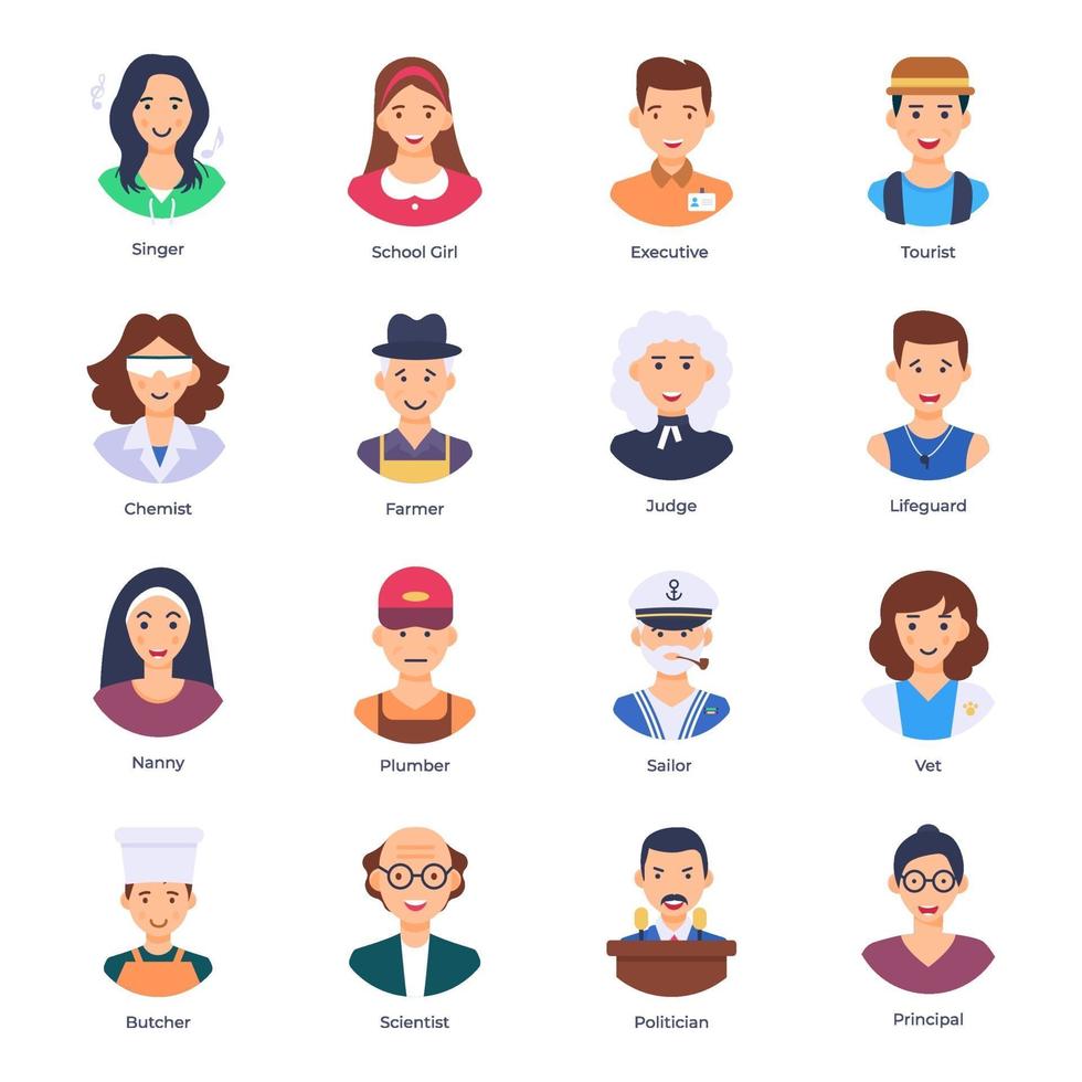 Job and Profession Avatars vector