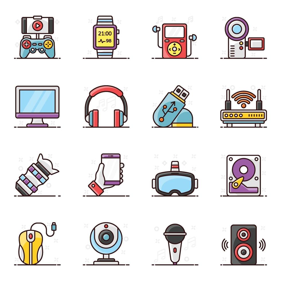 Computer Hardware and Technology Devices vector