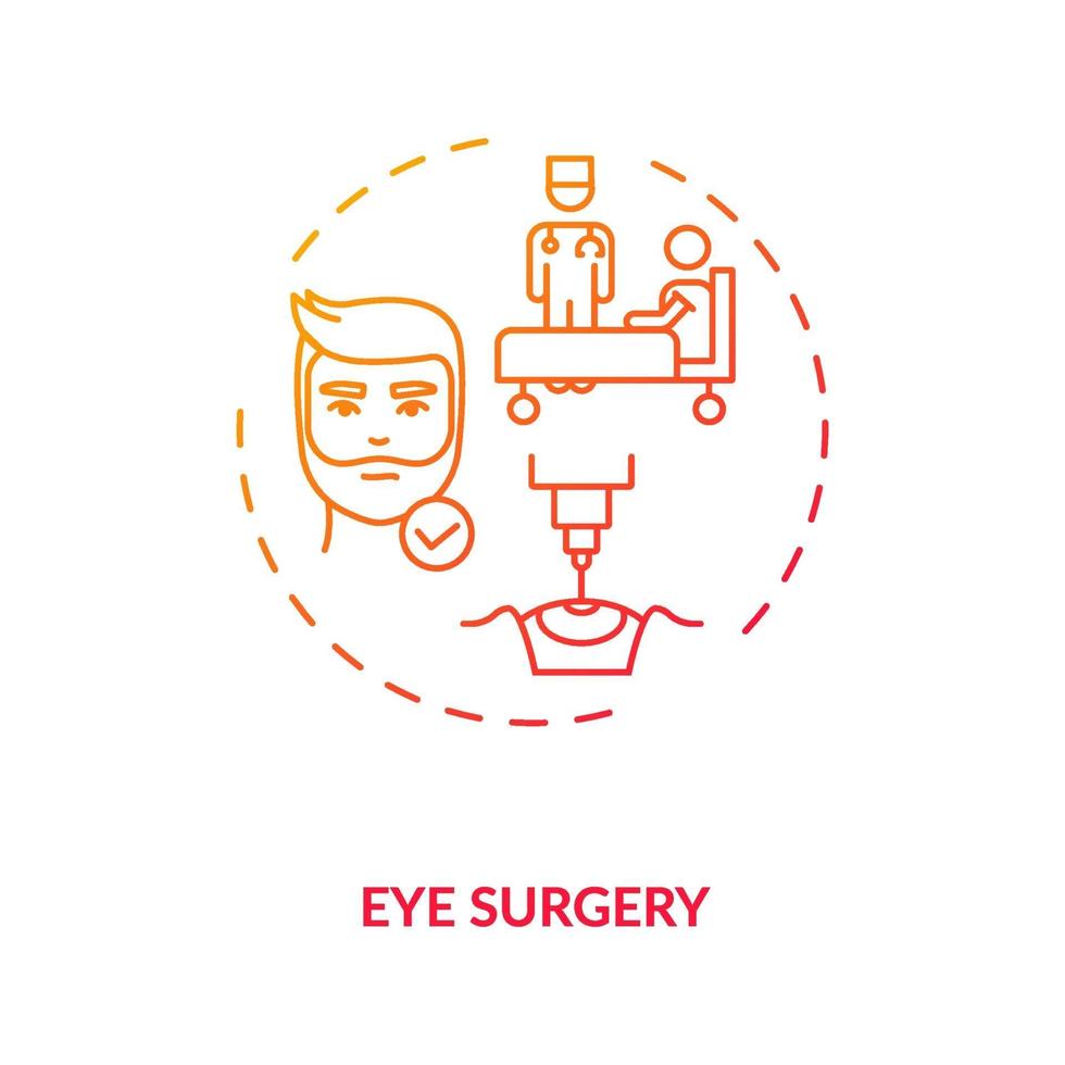 icono de concepto de cirugía ocular vector