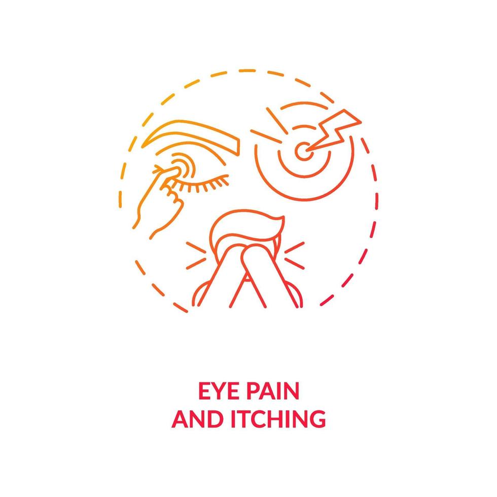 Eye pain and itching concept icon vector