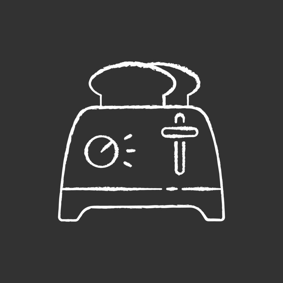 Toaster chalk white icon on black background vector