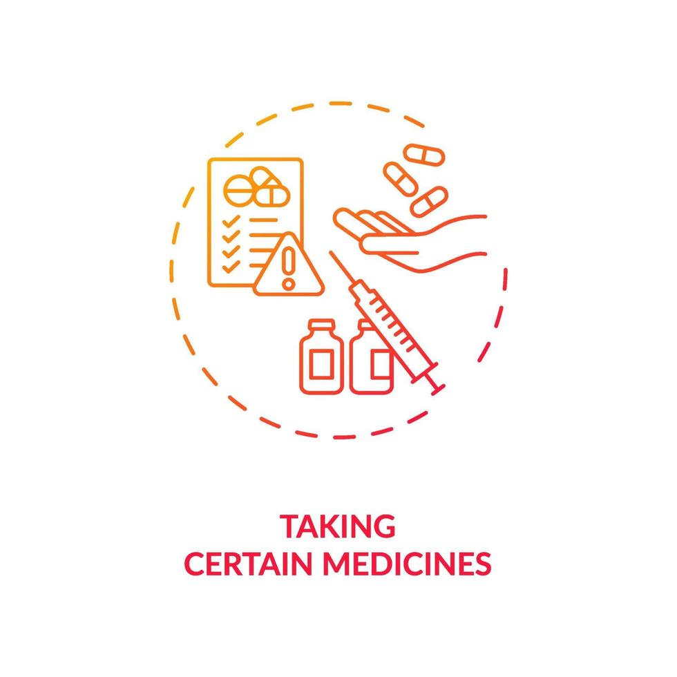 Taking certain medicines concept icon vector