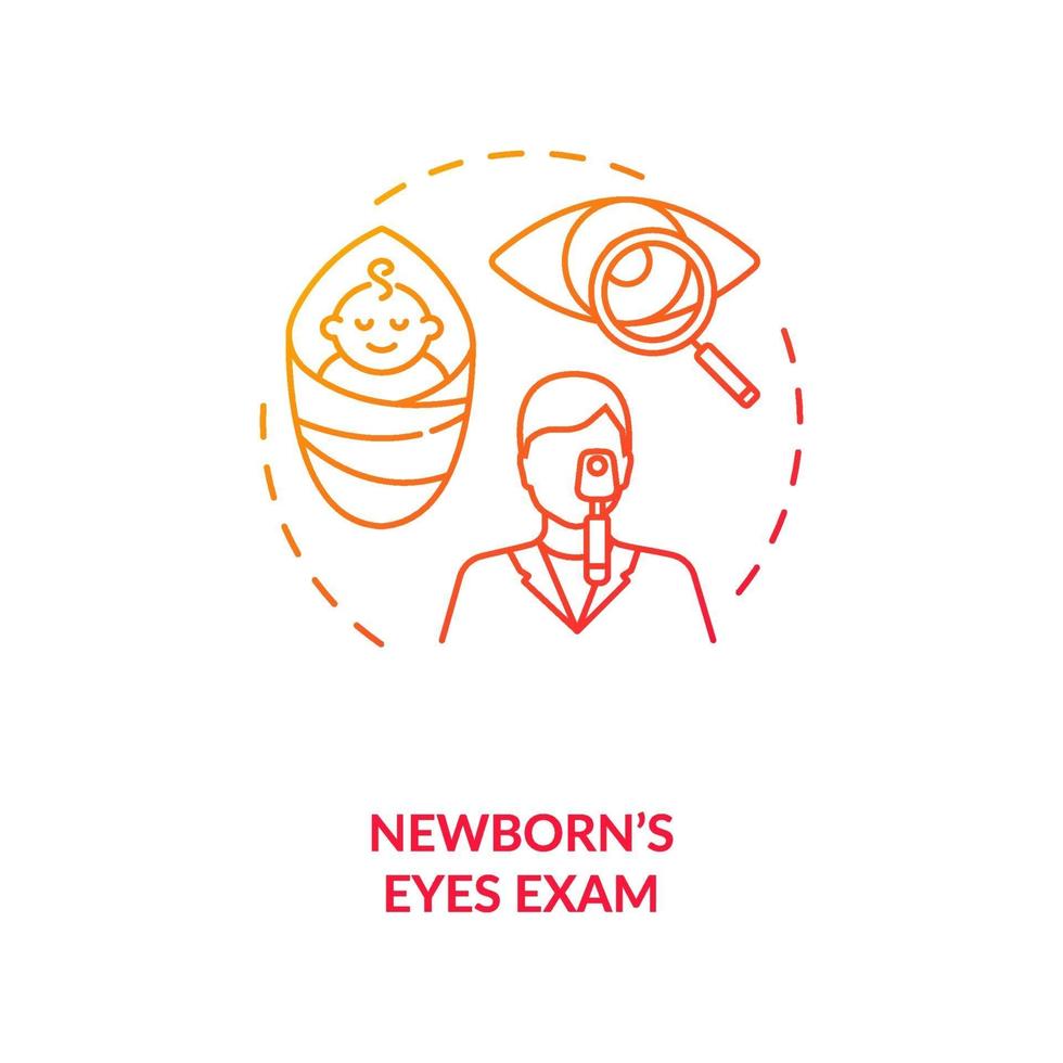 icono de concepto de examen de ojos de recién nacidos vector