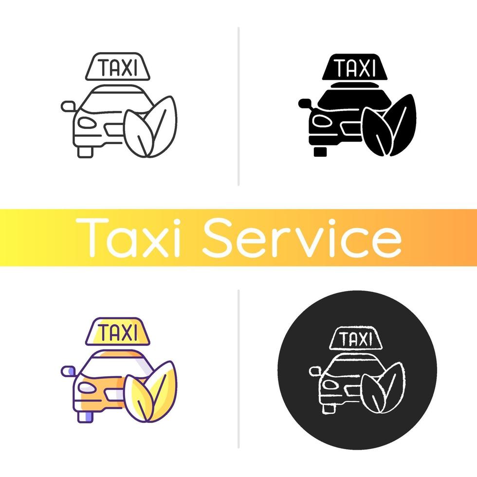 icono de taxi ecológico vector