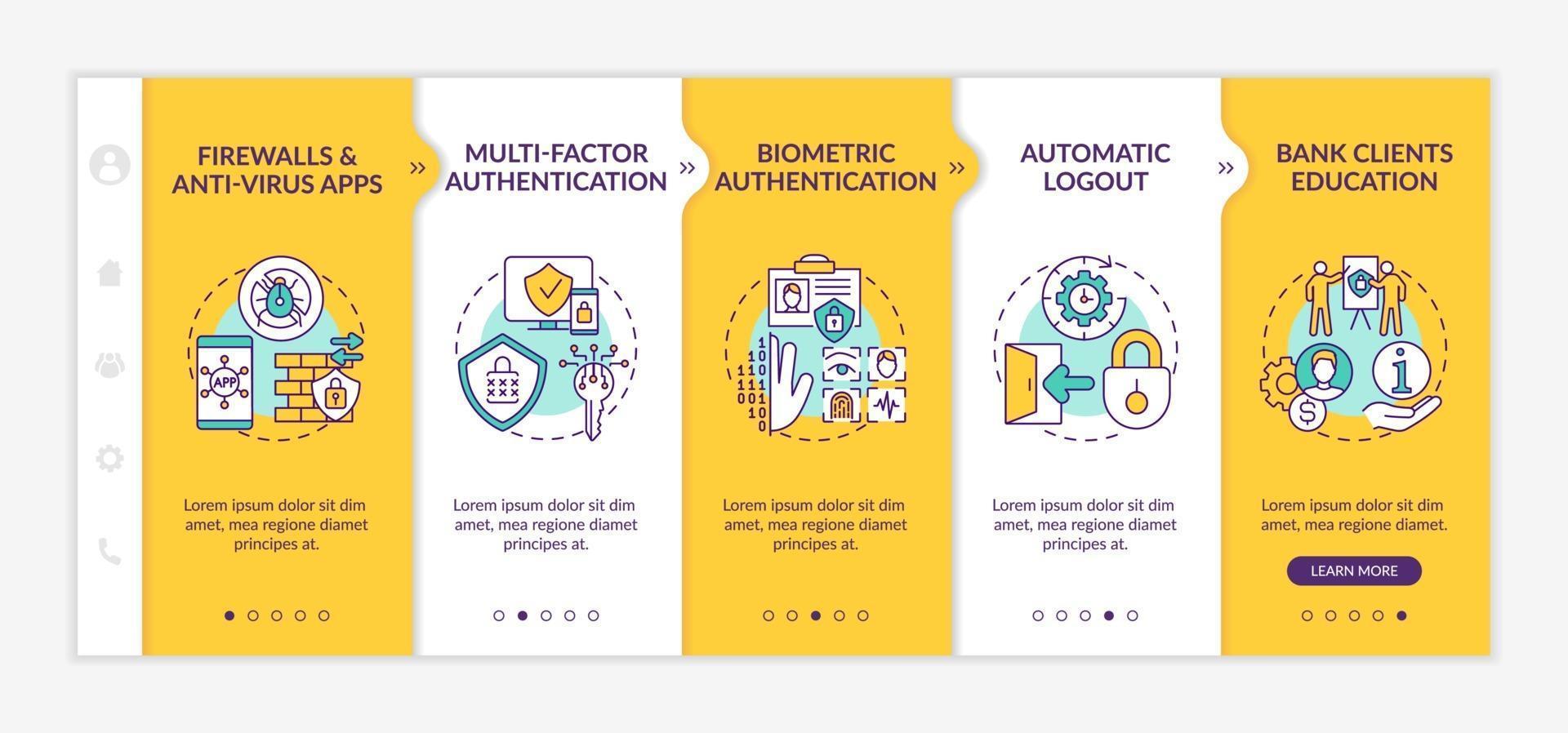 Firewalls and anti-virus apps onboarding vector template