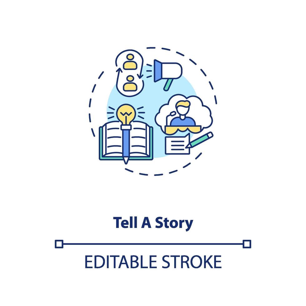 Tell story concept icon vector