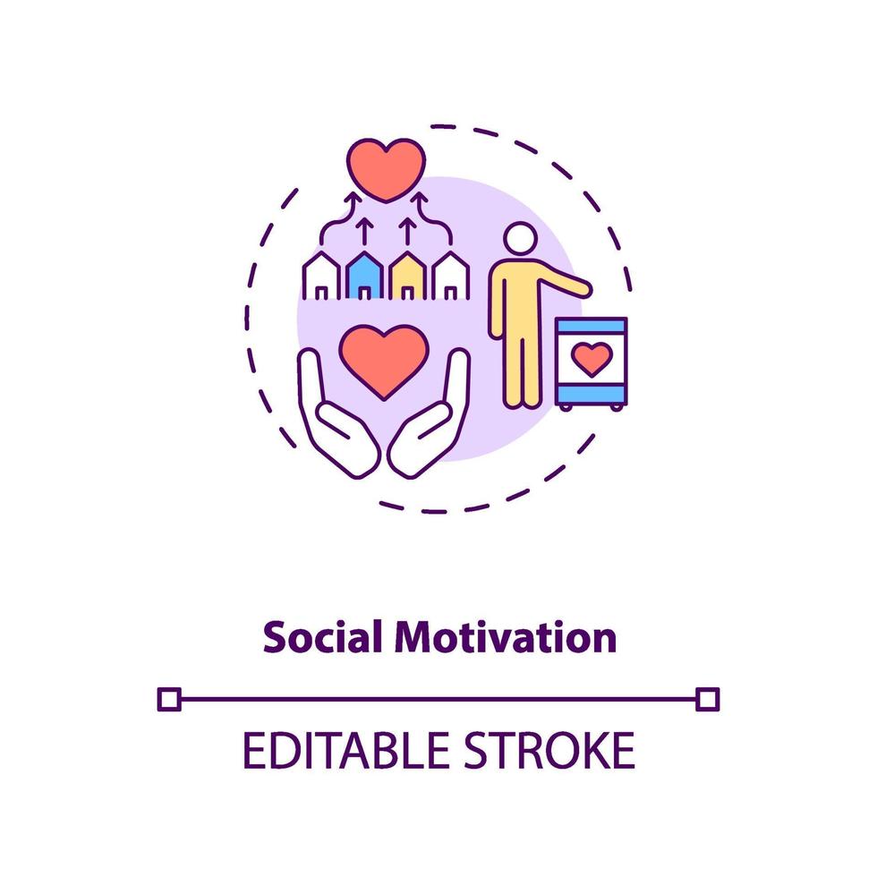 icono del concepto de motivación social vector