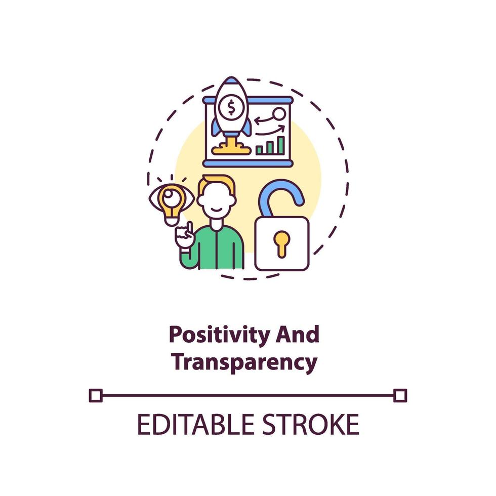 Positivity and transparency concept icon vector