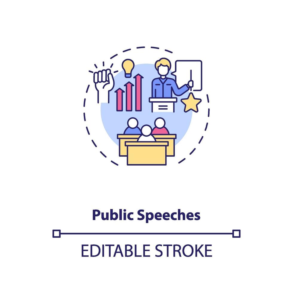 Public speeches concept icon vector