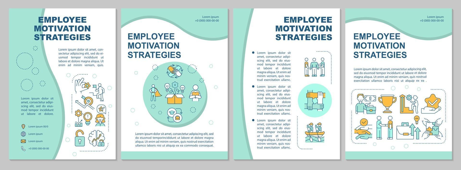 Employee motivation strategy brochure template vector