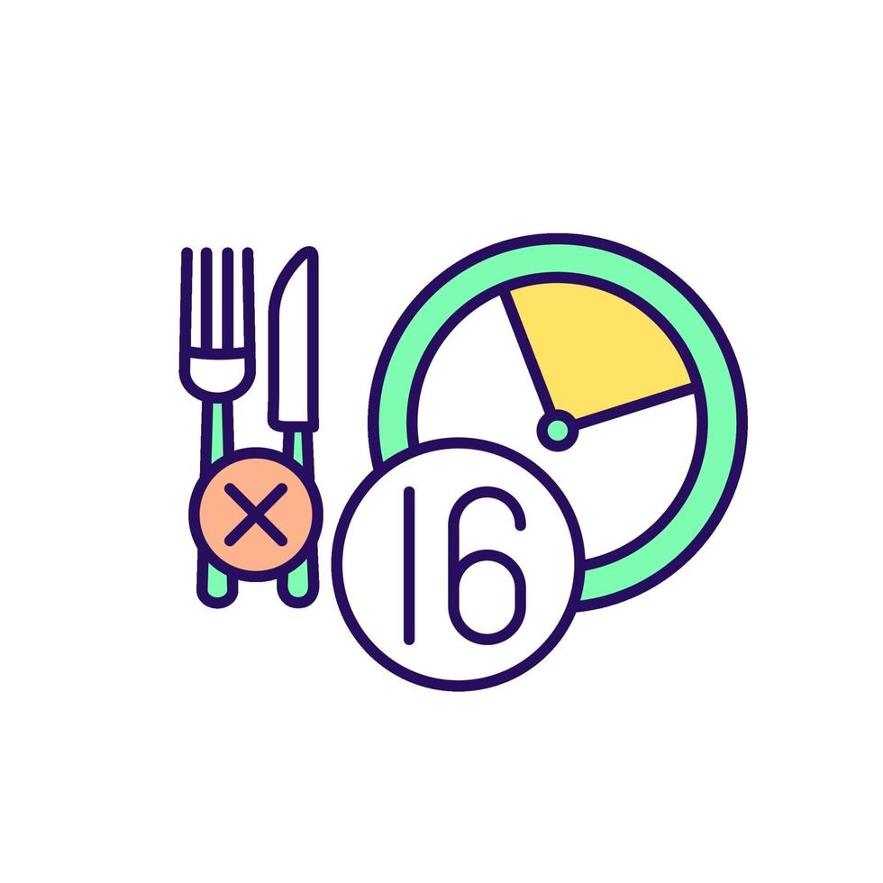 Intermittent fasting strategy RGB color icon vector