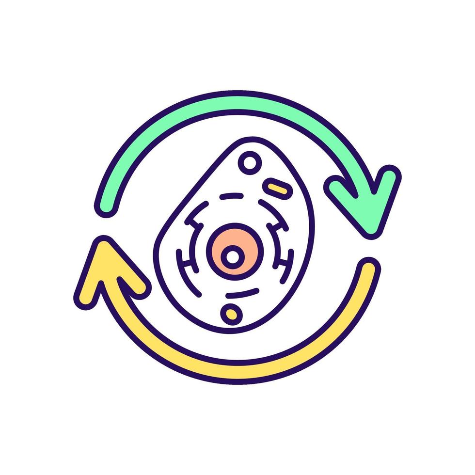 Cellular regeneration RGB color icon vector