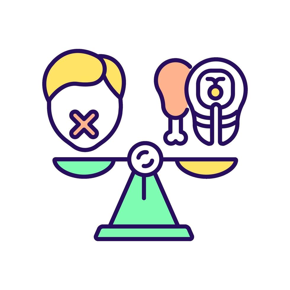 Dieting RGB color icon vector