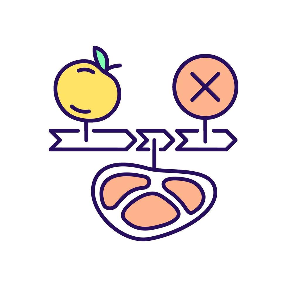 Intermittent fasting diet RGB color icon vector