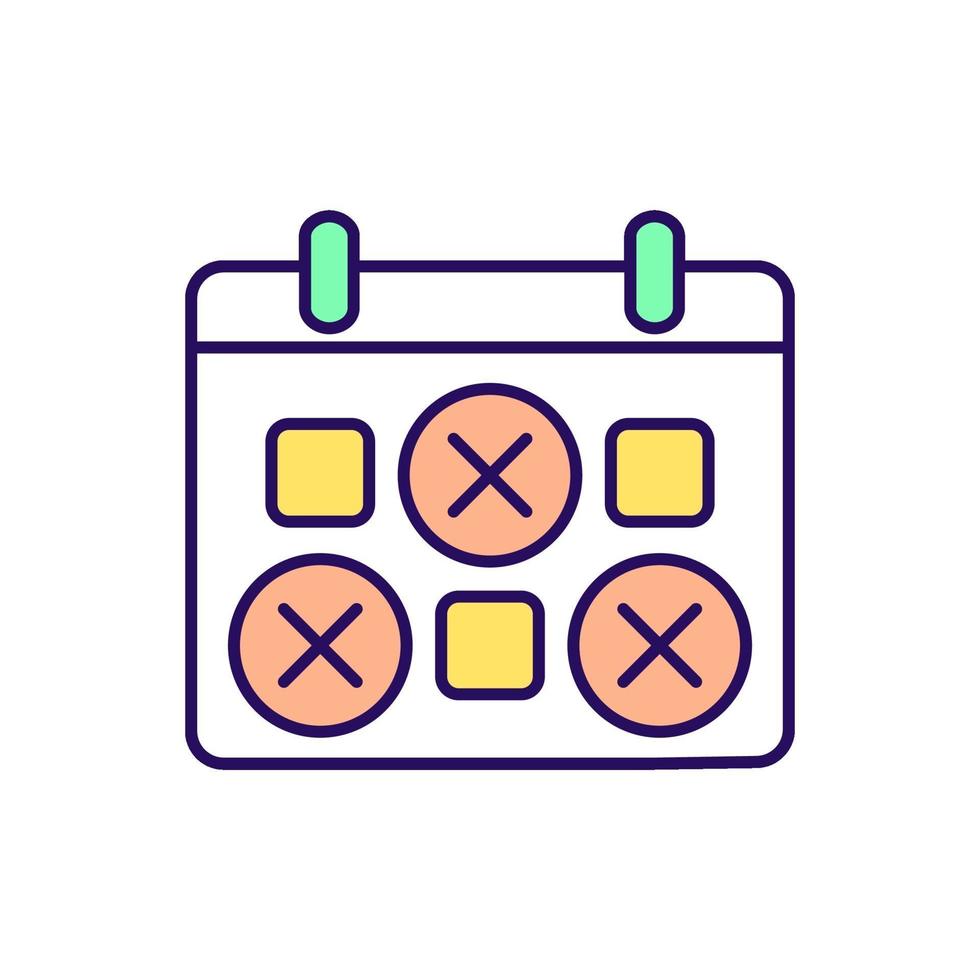 Skip days RGB color icon vector