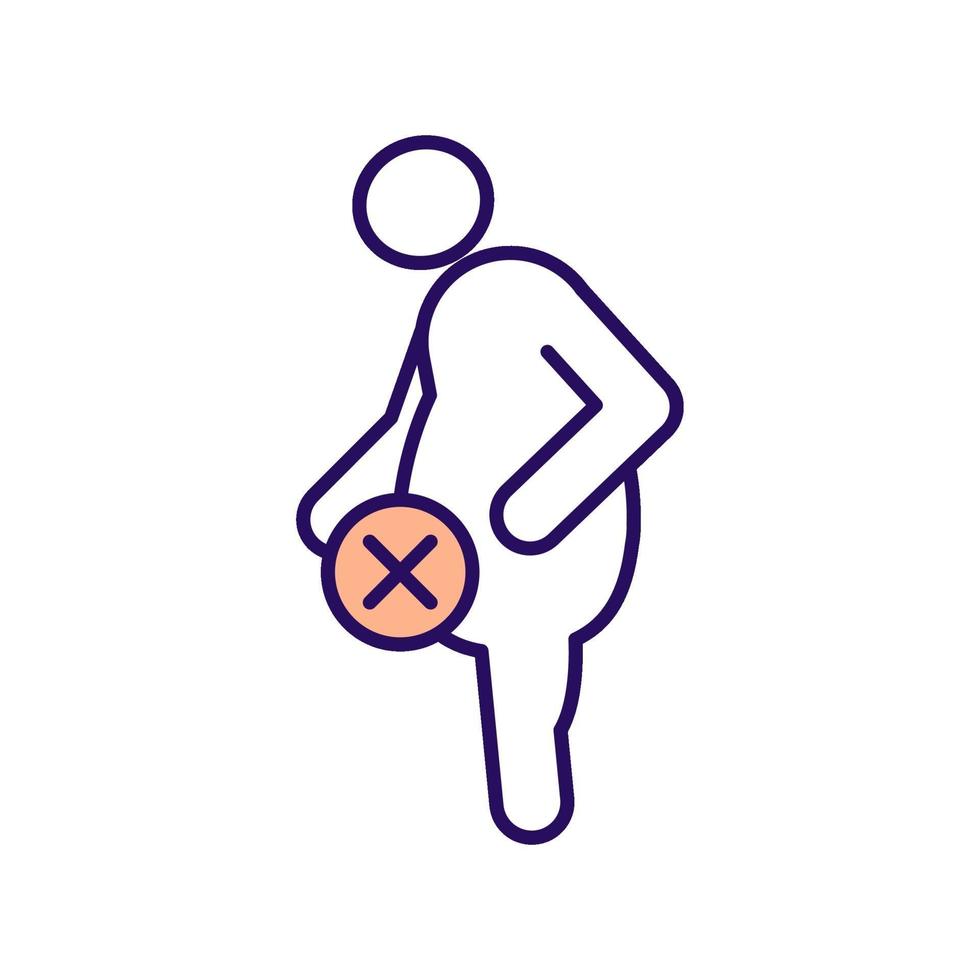 No belly fat RGB color icon vector