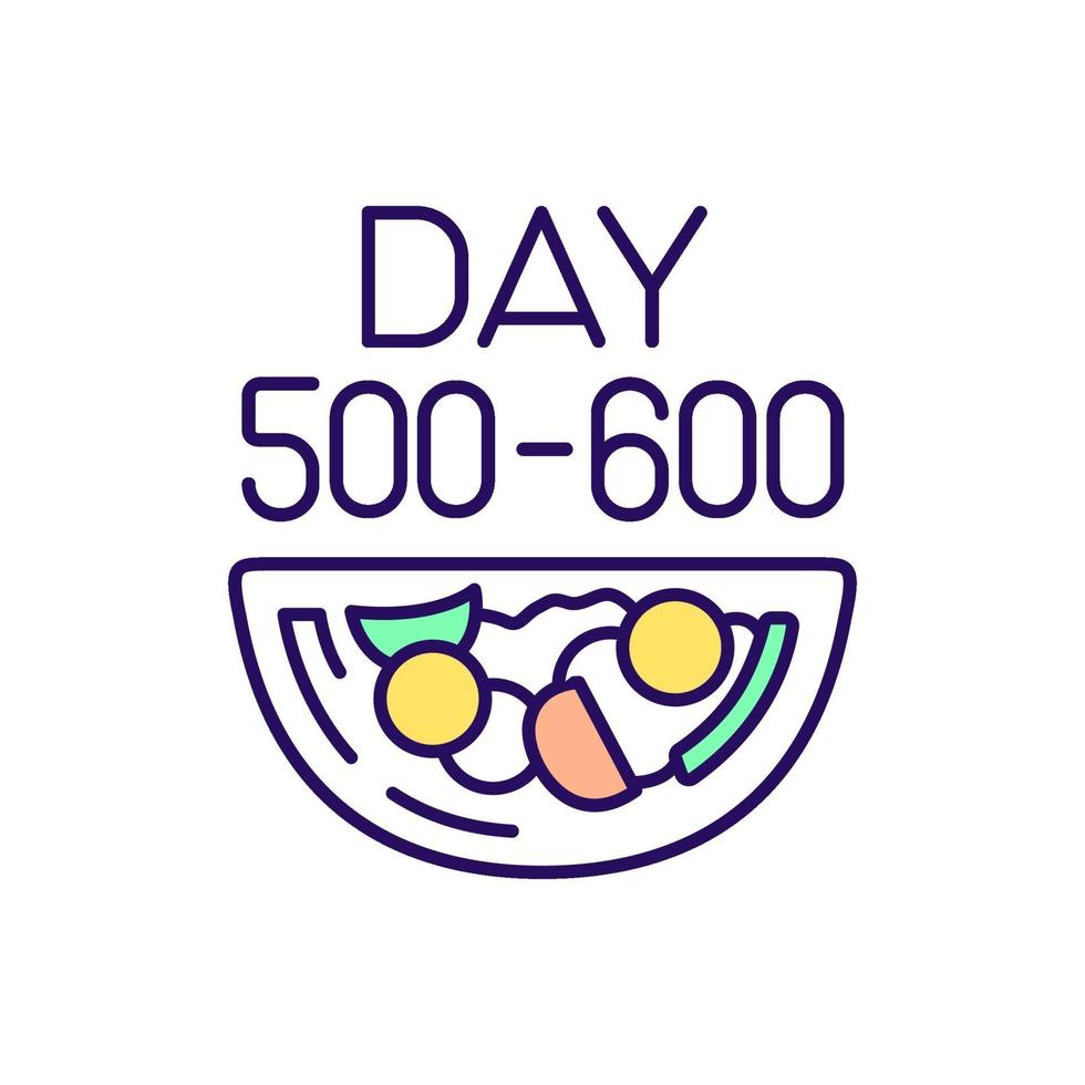 Dieting plan RGB color icon vector