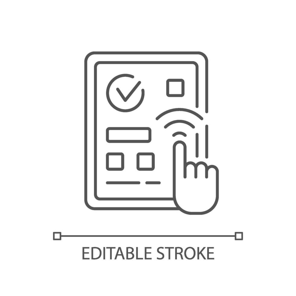 Predictive touch technology linear icon vector