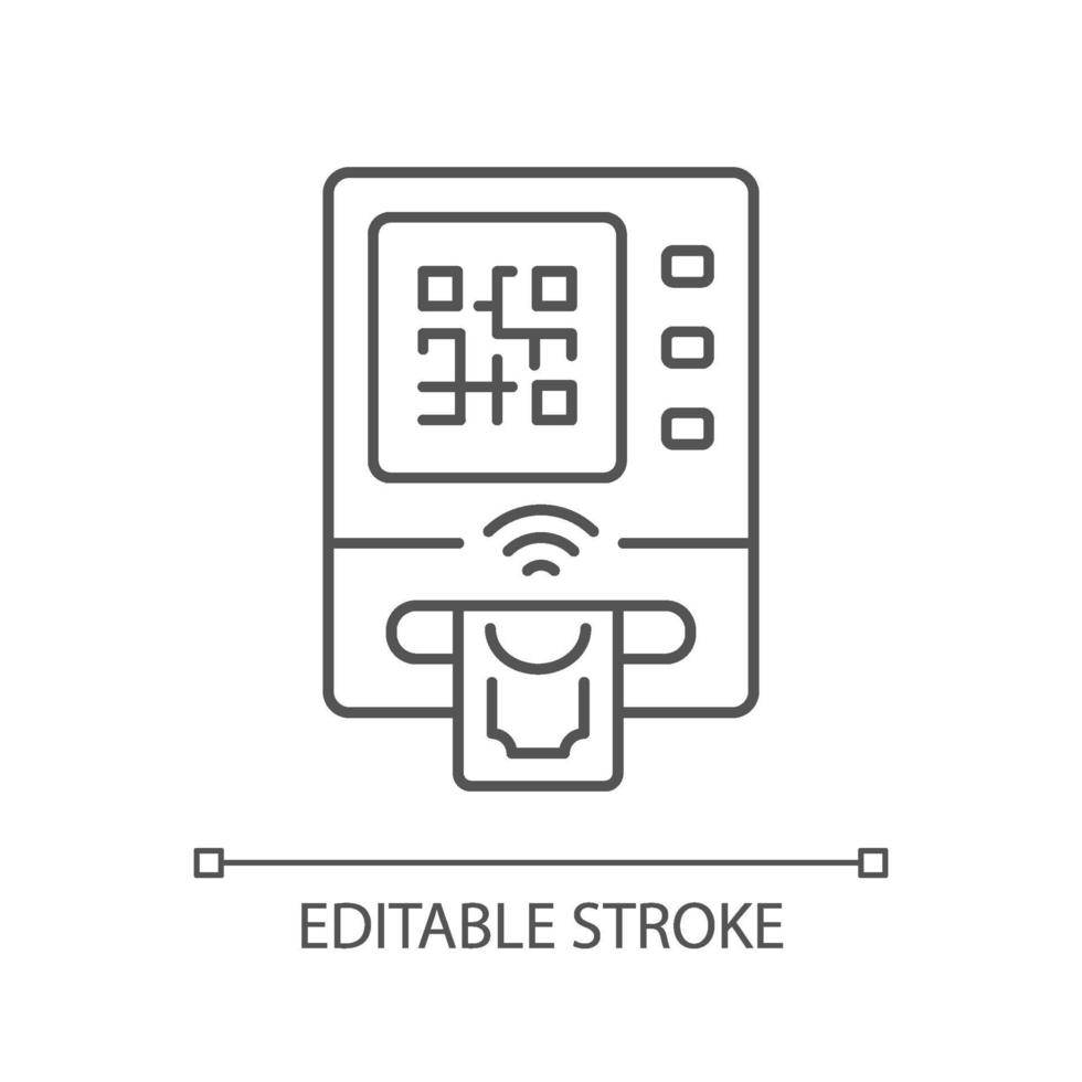 icono lineal de cajero automático sin tarjeta vector