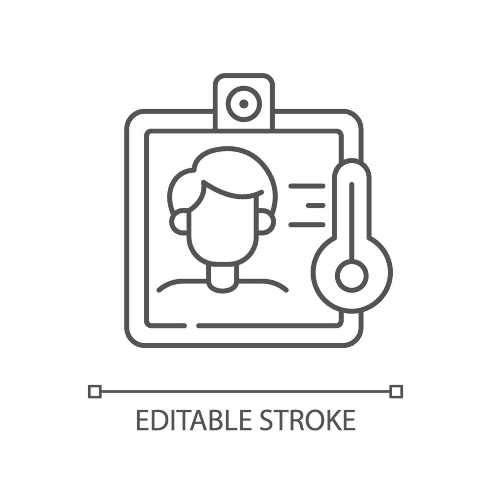 Contactless temperature screening linear icon vector