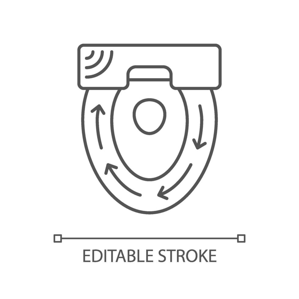 Automatic toilet seat cover linear icon vector