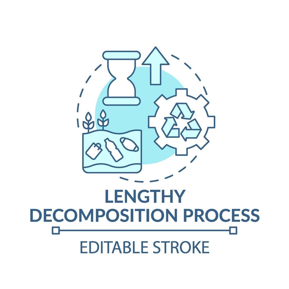 icono de concepto de proceso de descomposición prolongado vector