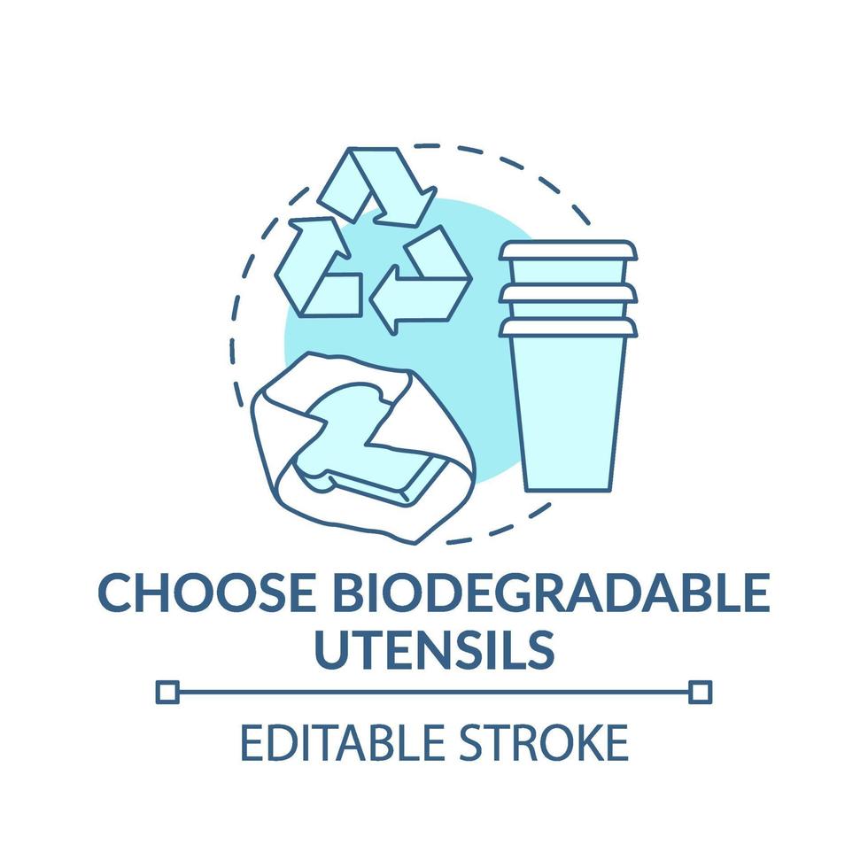 Choose biodegradable utensils concept icon vector